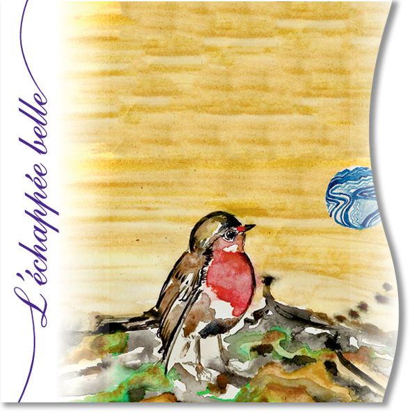 Étiquette vin rouge du Luberon "L'échappée belle"